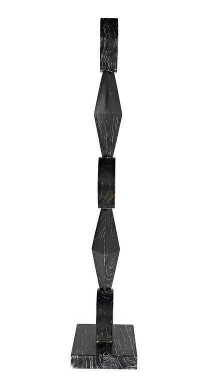 Totem Cinder Black Sculpture-Statues & Sculptures-Noir-Sideboards and Things