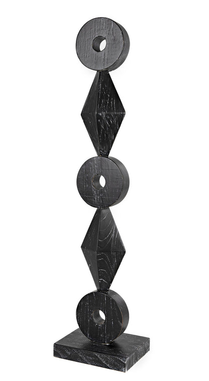 Totem Cinder Black Sculpture-Statues & Sculptures-Noir-Sideboards and Things