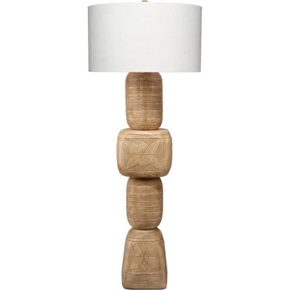 Totem Hand-Carved Wood Floor Lamp