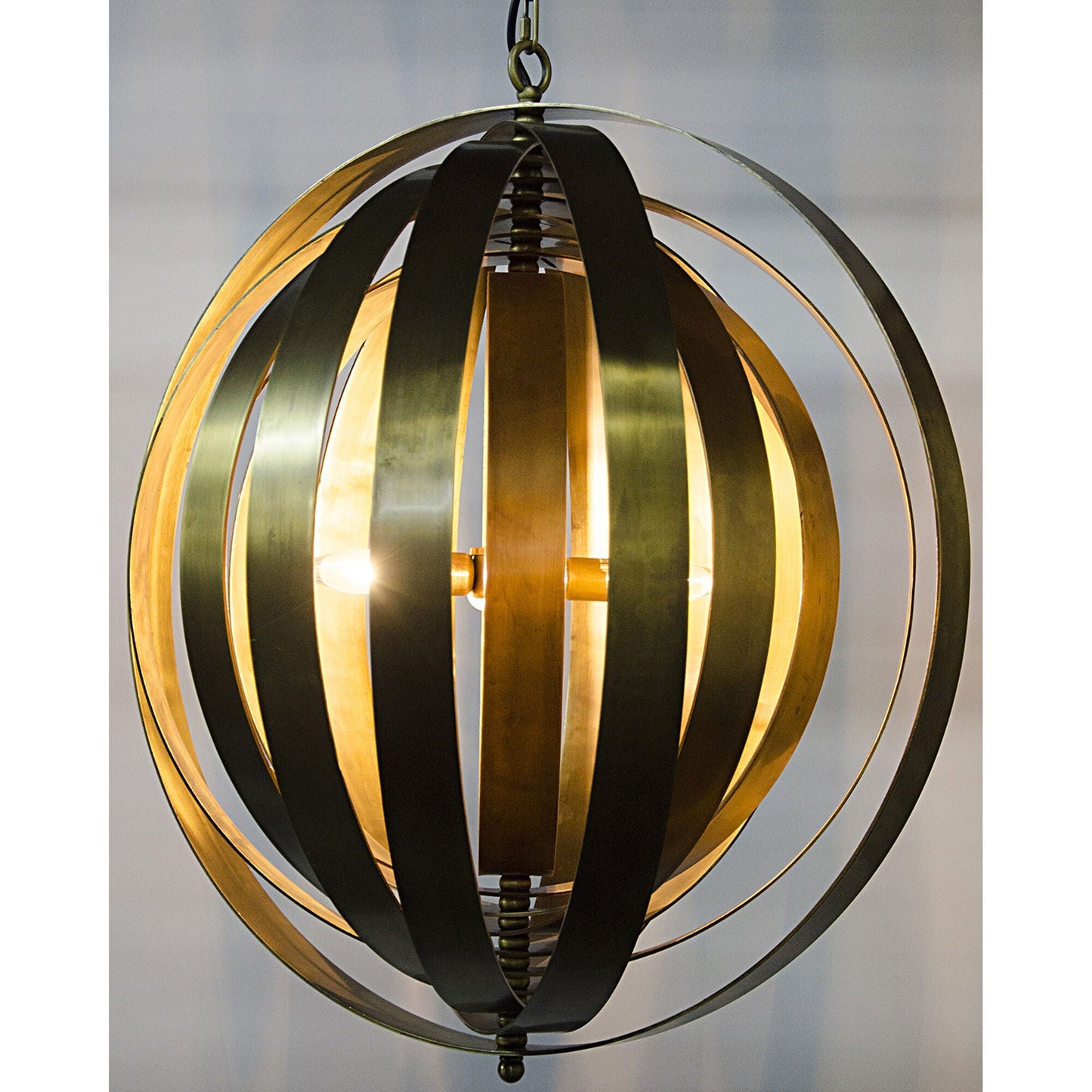 Tournant Metal Pendant With Antique Brass-Pendants-Noir-Sideboards and Things