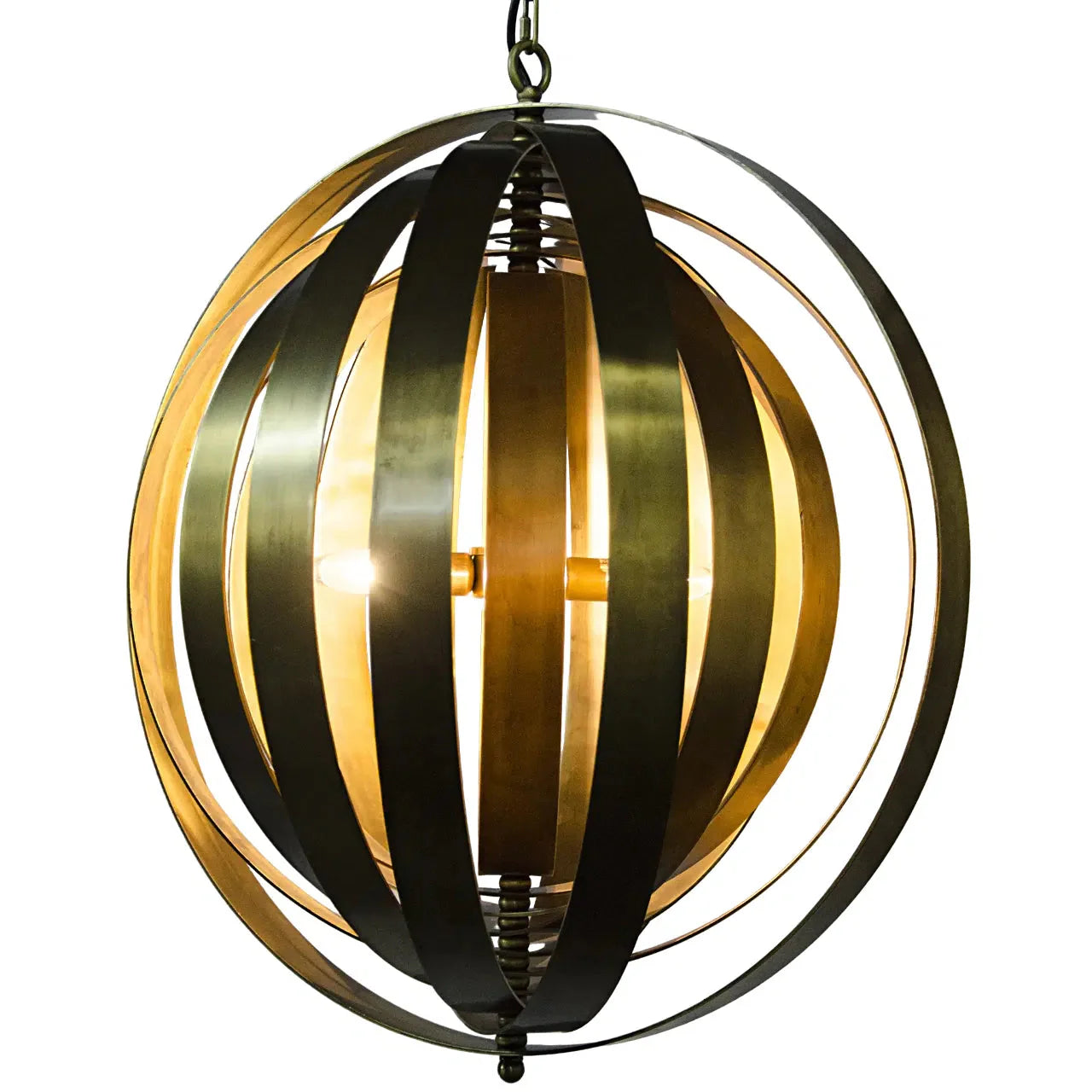 Tournant Metal Pendant With Antique Brass-Pendants-Noir-Sideboards and Things