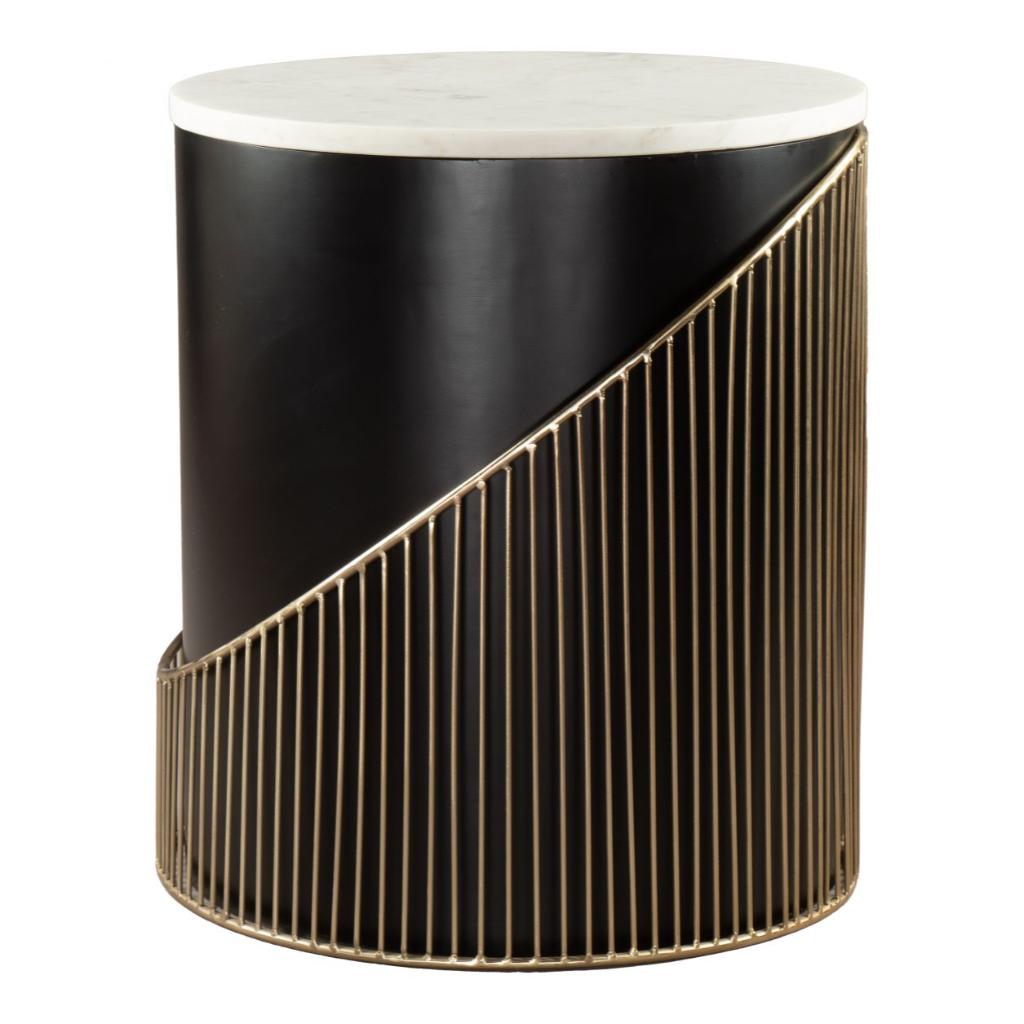 Zuo Modern Tova White Marble Top Round Side Table