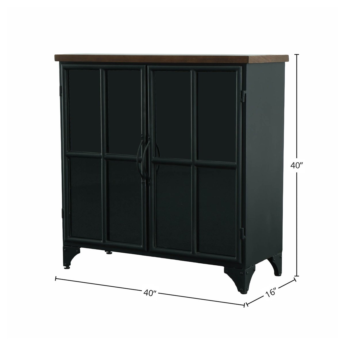 LH Home Tradition Two Doors Black Accent Cabinet