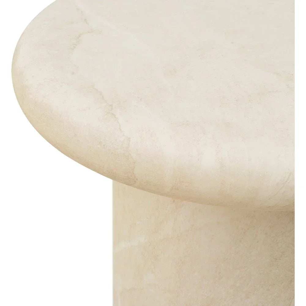 Travertino Concrete Round Outdoor End Table -- view 2