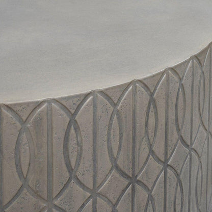 Trellis Concrete Round Outdoor Coffee Table -- view 2