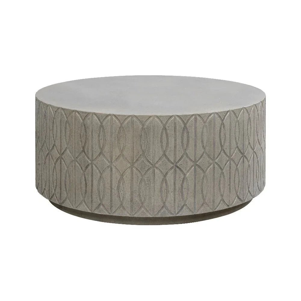 Trellis Concrete Round Outdoor Coffee Table