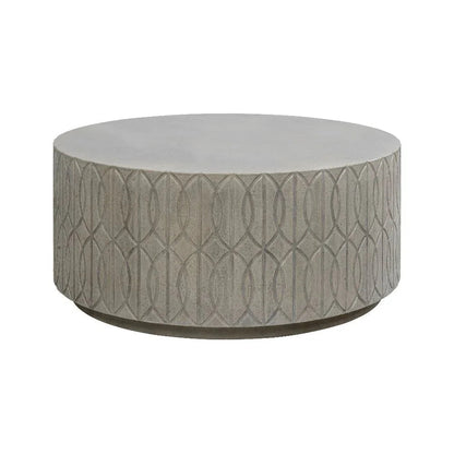 Trellis Concrete Round Outdoor Coffee Table