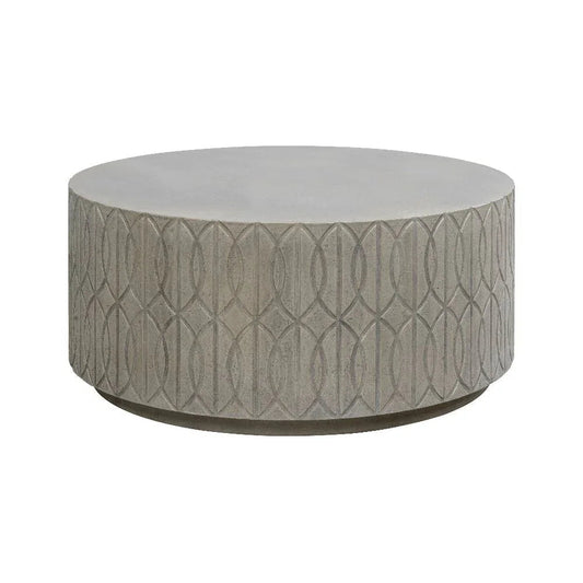Trellis Concrete Round Outdoor Coffee Table