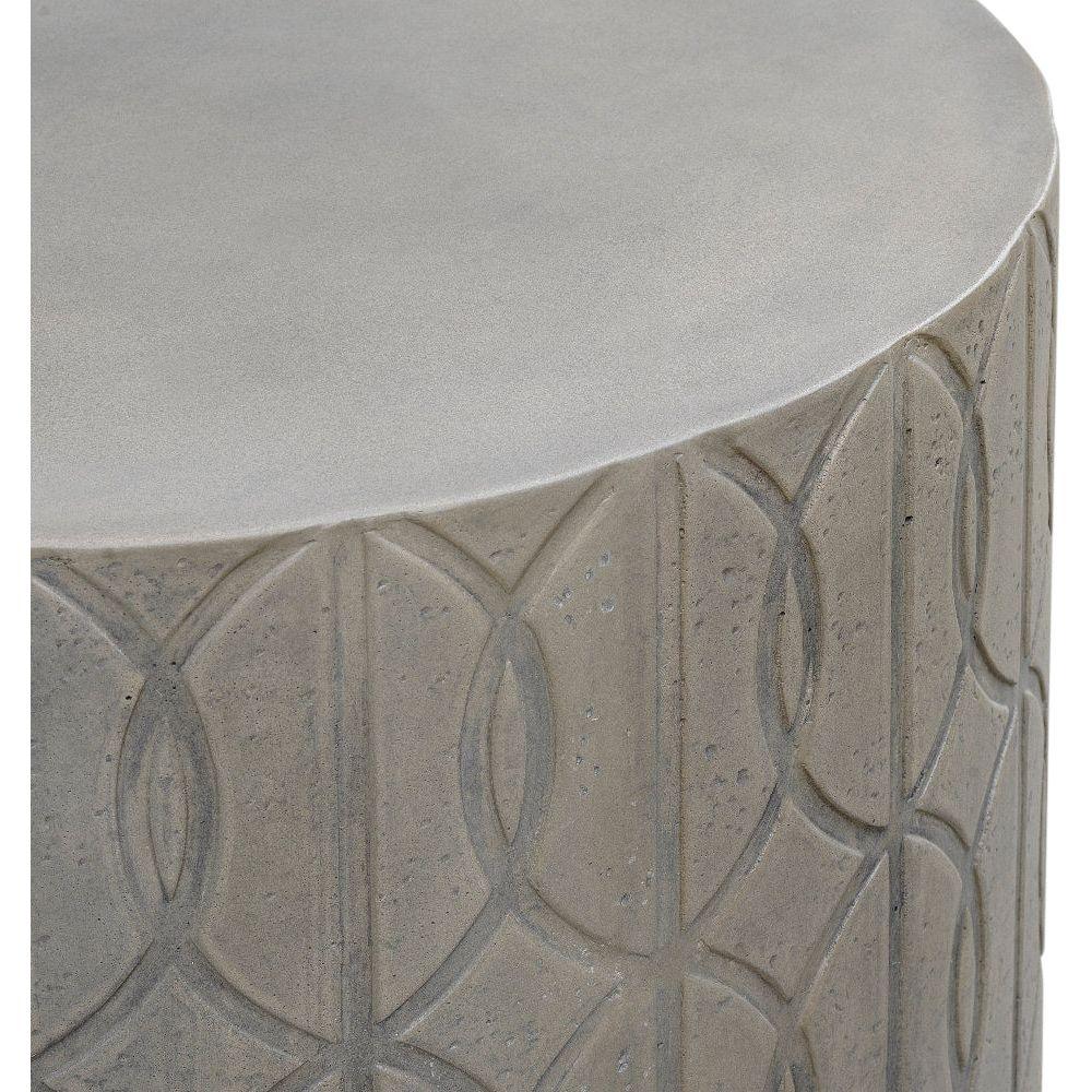 Trellis Concrete Round Outdoor End Table -- view 2
