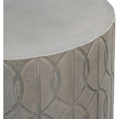 Trellis Concrete Round Outdoor End Table -- view 2