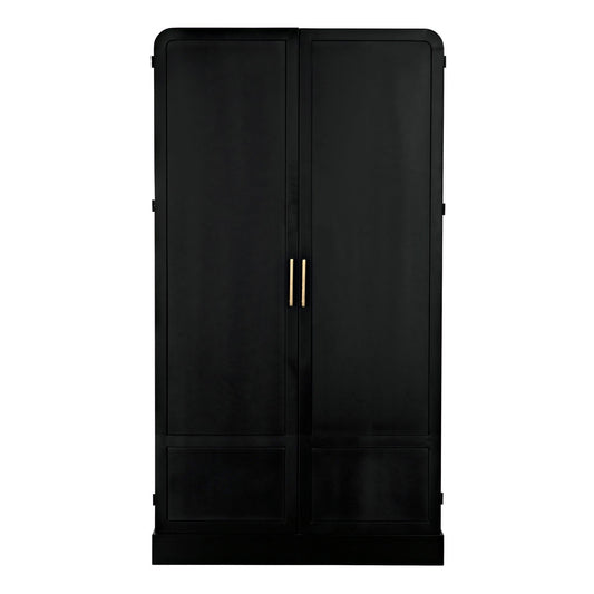 Tresor Hutch Bookcase Tall Black Buffet Cabinet-Bookcases-Noir-Sideboards and Things