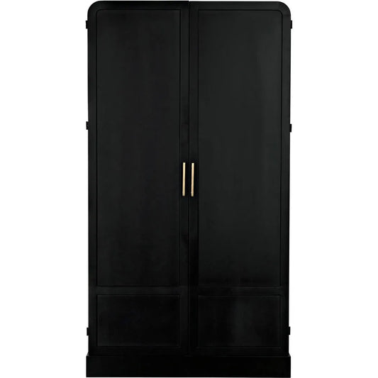 Noir Tresor Hutch Bookcase Tall Black Buffet Cabinet