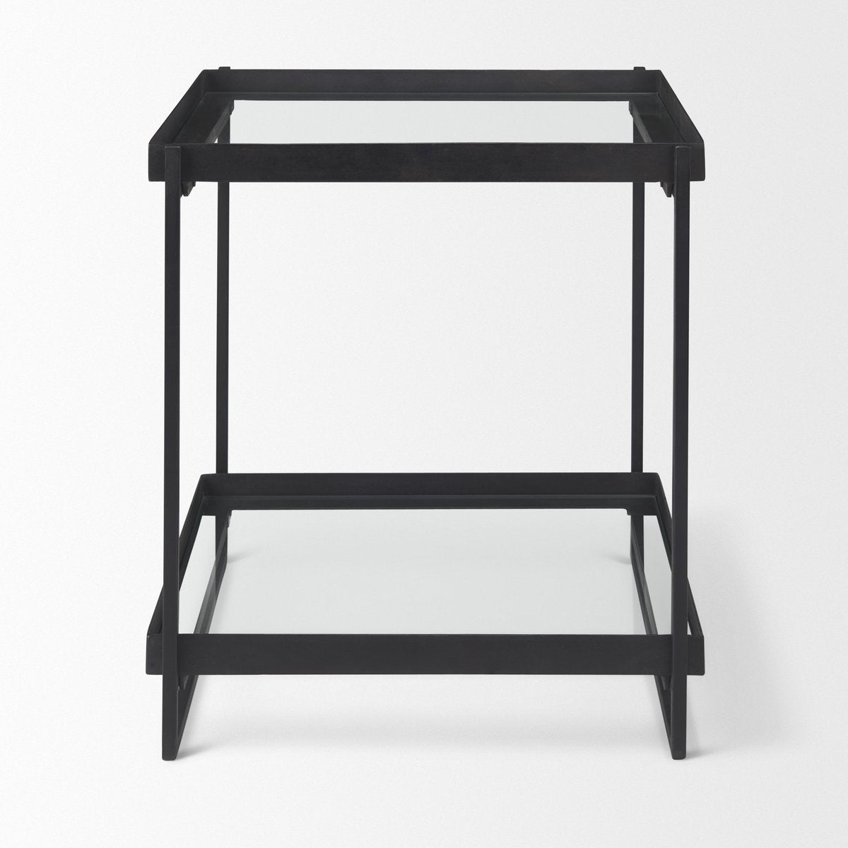 Mercana Trey Black Metal Square Accent Table