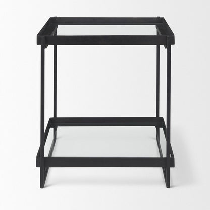 Mercana Trey Black Metal Square Accent Table