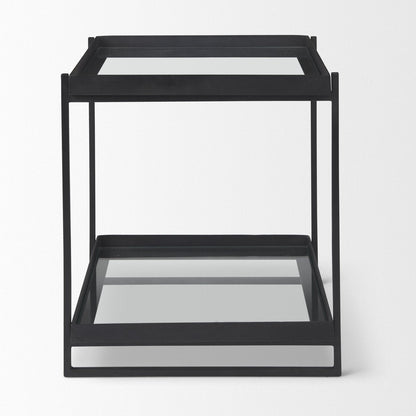 Mercana Trey Black Metal Square Accent Table