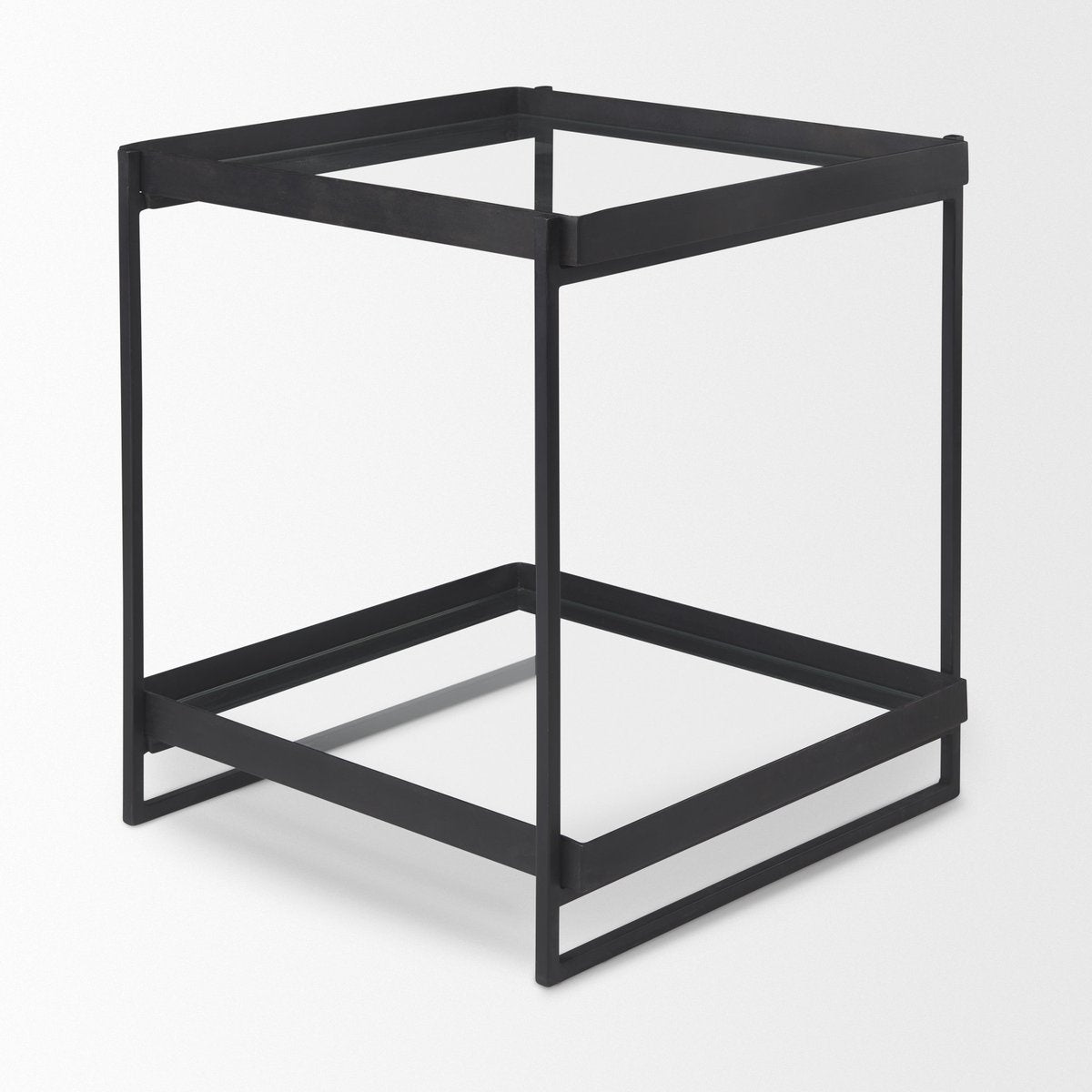 Mercana Trey Black Metal Square Accent Table