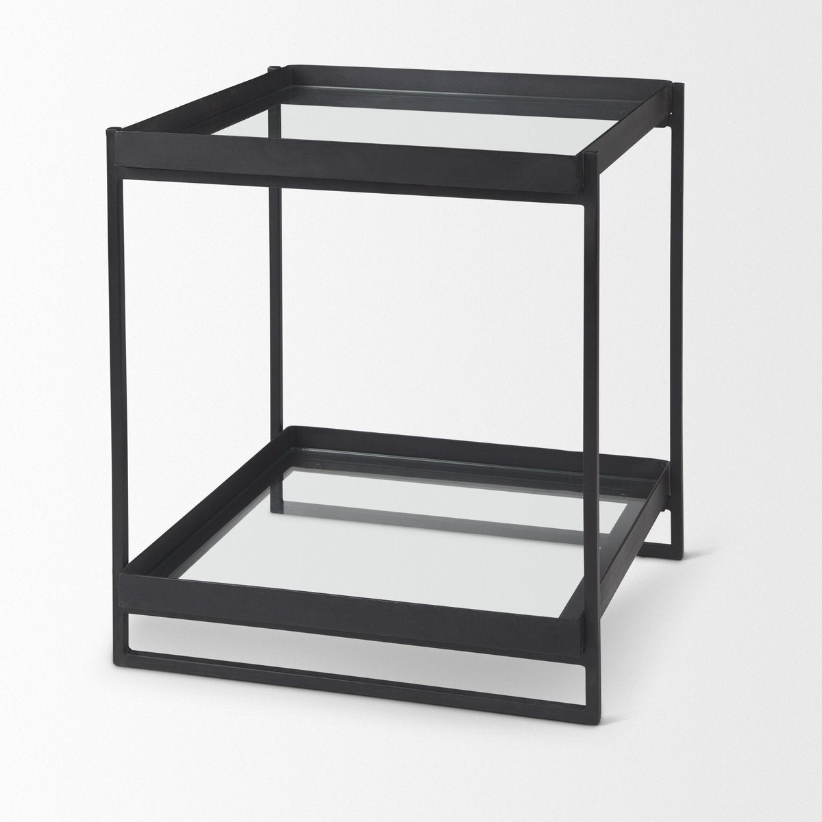 Mercana Trey Black Metal Square Accent Table