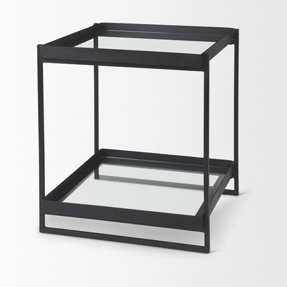 Mercana Trey Black Metal Square Accent Table