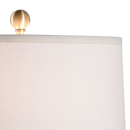 Wildwood Triangular Geo White Glazed Ceramic Table Lamp