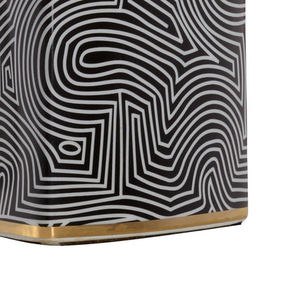 Wildwood Triangular Geo White Glazed Ceramic Table Lamp