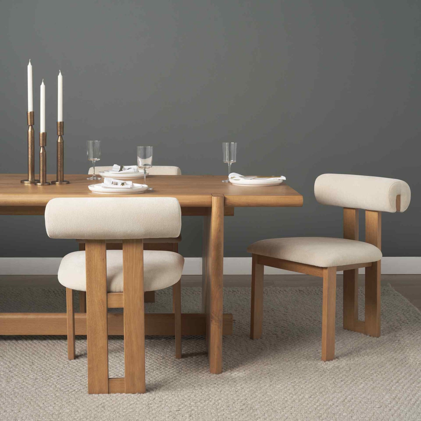 Mercana Tribeca Curve Open Back Fabric Dining Chair 2PC