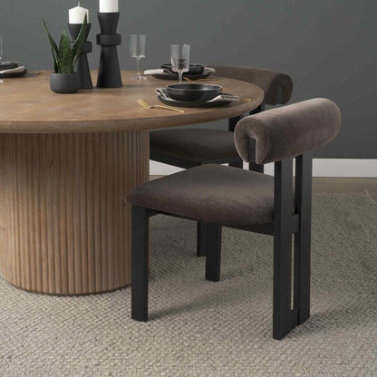 Mercana Tribeca Curve Open Back Fabric Dining Chair 2PC