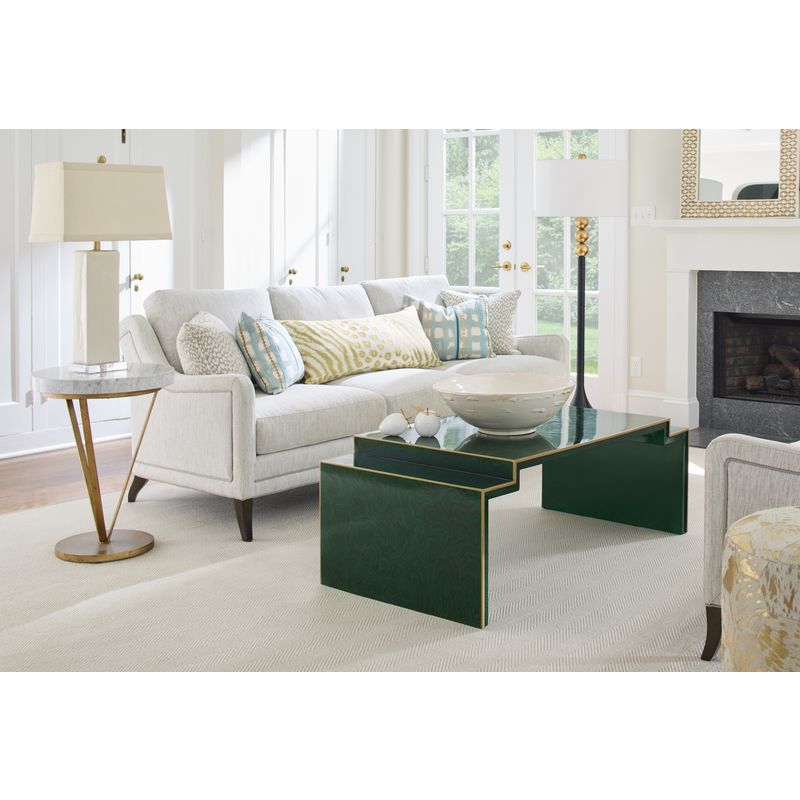 Chelsea House Trifold White Marble Top Round Side Table