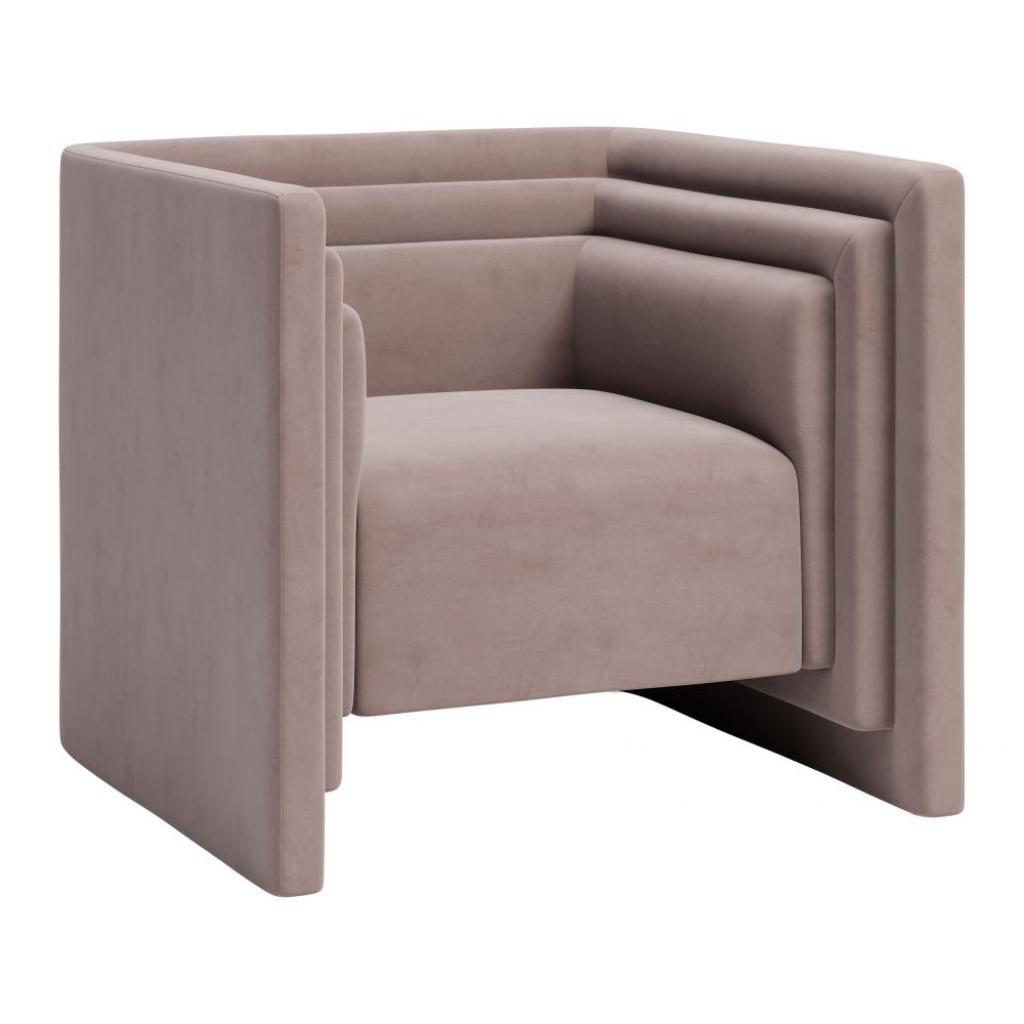 Zuo Modern Trippel Taupe Velvet Club Chair