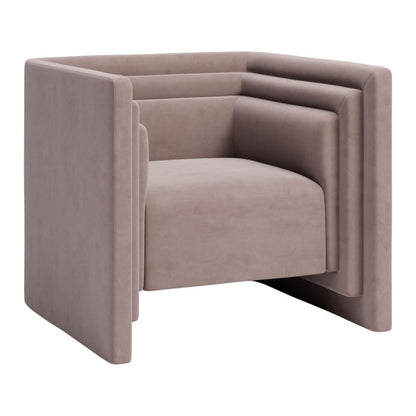 Zuo Modern Trippel Taupe Velvet Club Chair