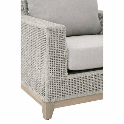 Tropez Outdoor Lounge Chair Taupe White Rope Teak Base Outdoor Accent Chairs Sideboards and Things By Essentials For Living