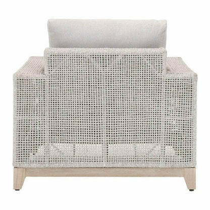 Tropez Outdoor Lounge Chair Taupe White Rope Teak Base Outdoor Accent Chairs Sideboards and Things By Essentials For Living