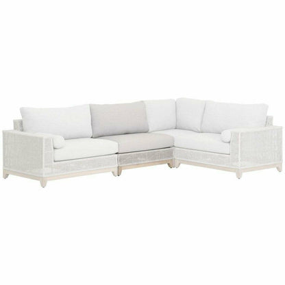 Tropez Outdoor Modular Armless Chair Taupe & White Rope Grey Teak Outdoor Modulars Sideboards and Things By Essentials For Living