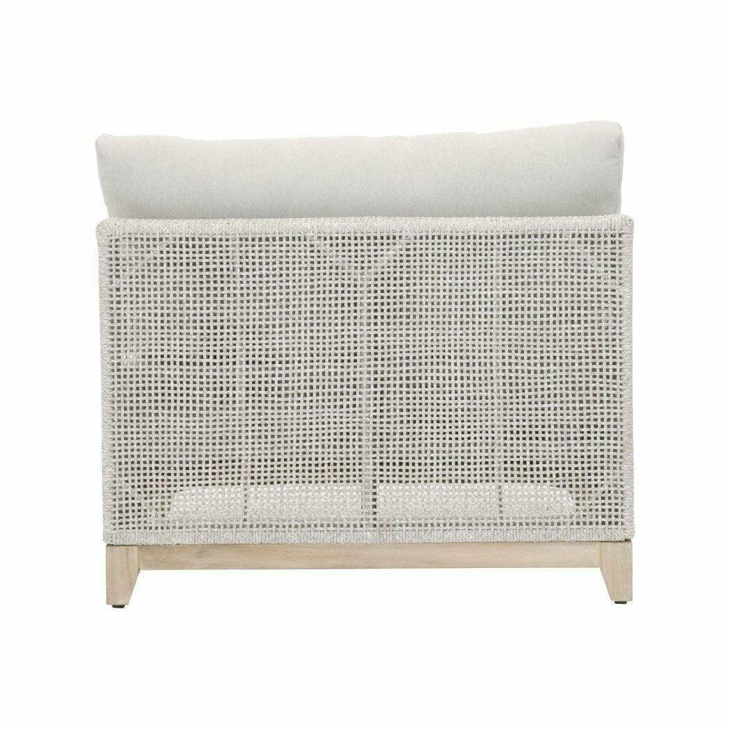 Tropez Outdoor Modular Armless Chair Taupe & White Rope Grey Teak Outdoor Modulars Sideboards and Things By Essentials For Living