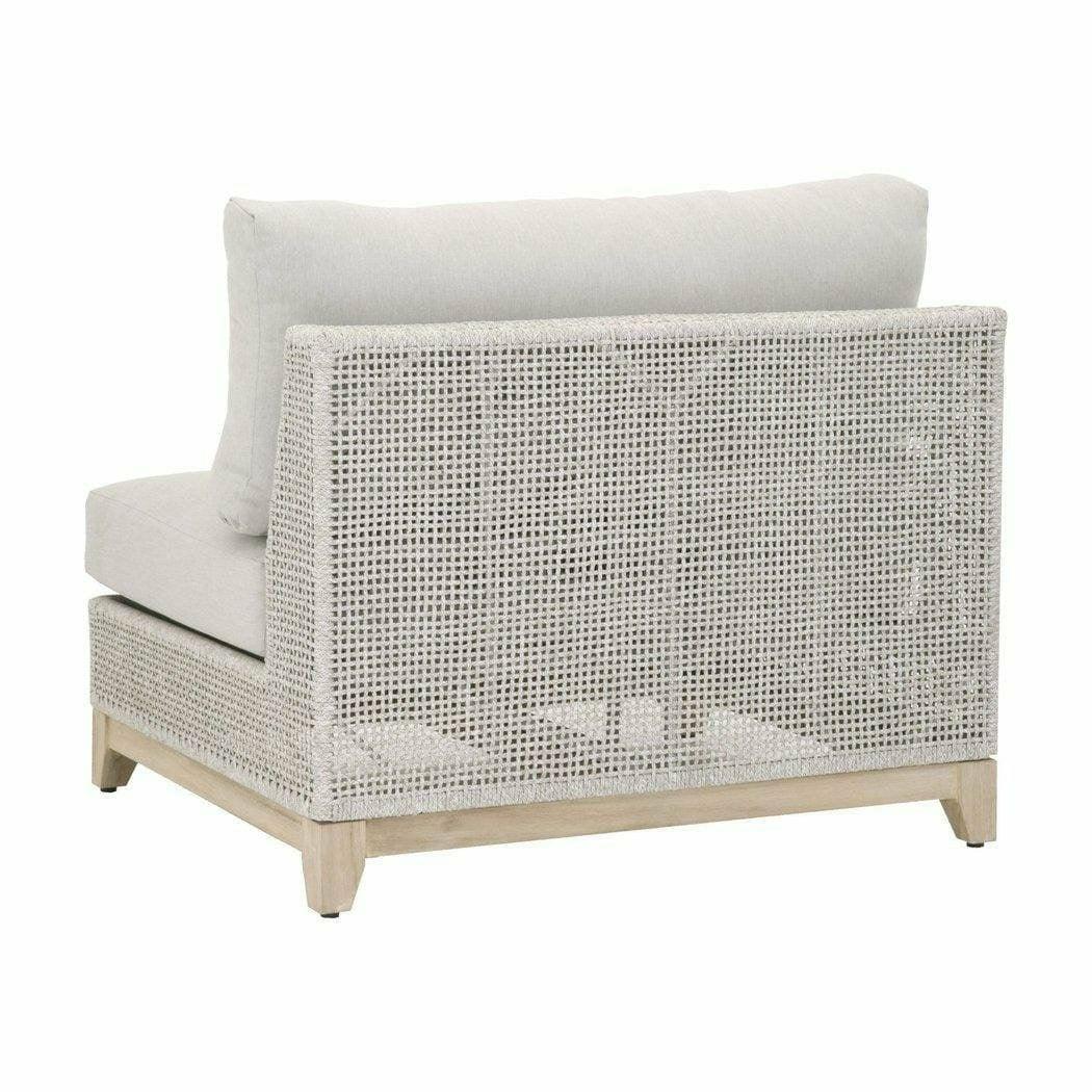 Tropez Outdoor Modular Armless Chair Taupe & White Rope Grey Teak Outdoor Modulars Sideboards and Things By Essentials For Living