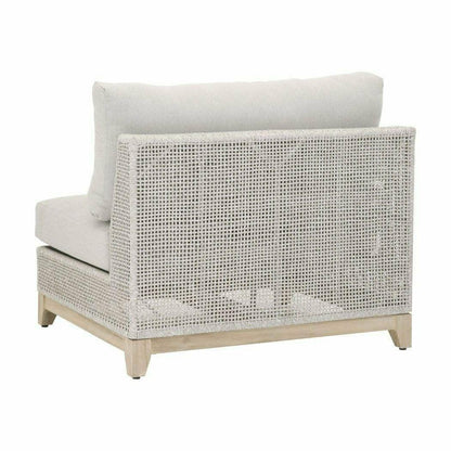 Tropez Outdoor Modular Armless Chair Taupe & White Rope Grey Teak Outdoor Modulars Sideboards and Things By Essentials For Living