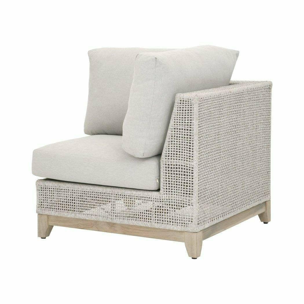 Tropez Outdoor Modular Corner Sofa Taupe & White Rope Grey Teak Outdoor Modulars Sideboards and Things By Essentials For Living