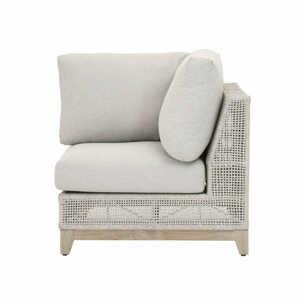 Tropez Outdoor Modular Corner Sofa Taupe & White Rope Grey Teak Outdoor Modulars Sideboards and Things By Essentials For Living