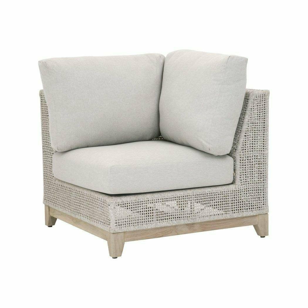 Tropez Outdoor Modular Corner Sofa Taupe & White Rope Grey Teak Outdoor Modulars Sideboards and Things By Essentials For Living