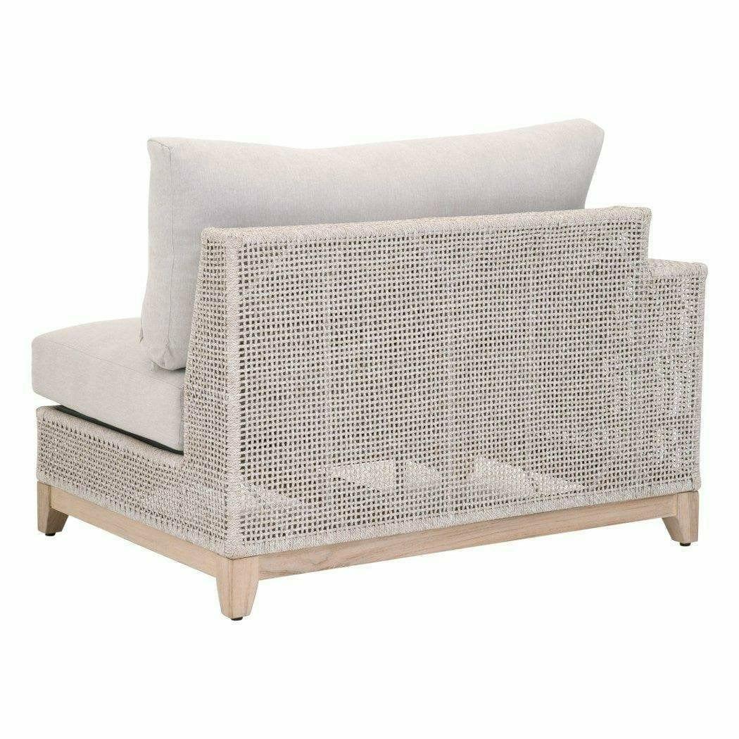 Tropez Outdoor Modular Left Facing 1-Arm Sofa Taupe Rope & Teak Outdoor Modulars Sideboards and Things By Essentials For Living