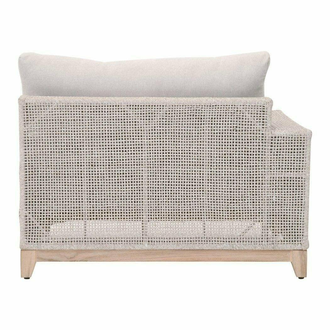 Tropez Outdoor Modular Left Facing 1-Arm Sofa Taupe Rope & Teak Outdoor Modulars Sideboards and Things By Essentials For Living