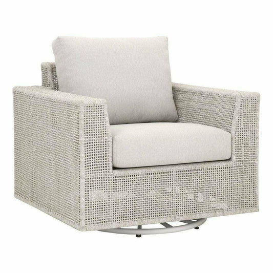 Tropez Outdoor Swivel Rocker Lounge Chair Taupe Rope Outdoor Accent Chairs Sideboards and Things By Essentials For Living