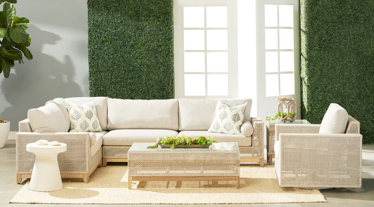 Essentials For Living Tropez Olefin Fabric RF 1-Arm Outdoor Modular Sofa