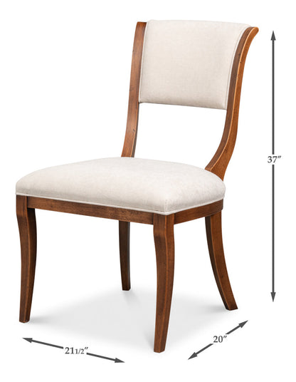 Sarreid Trophy Performance Fabric Armless Dining Chair 2PC