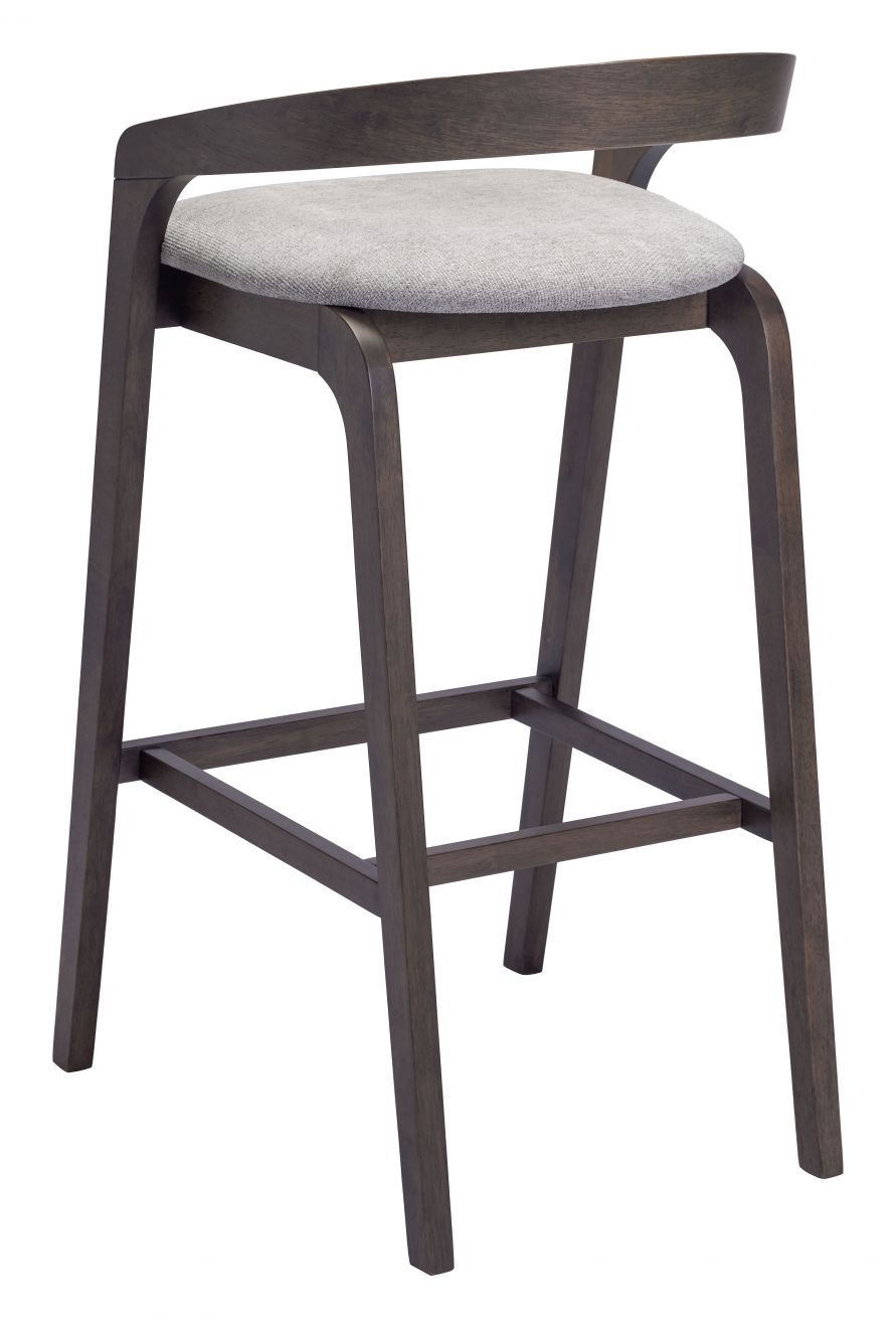 Zuo Modern Troy Plush Fabric Barstool 2PC