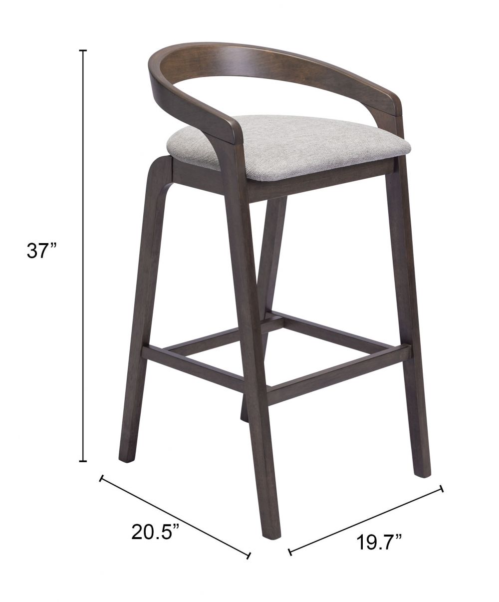 Zuo Modern Troy Plush Fabric Barstool 2PC