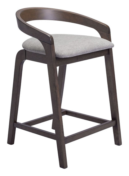 Zuo Modern Troy Plush Fabric Counter Stool 2PC