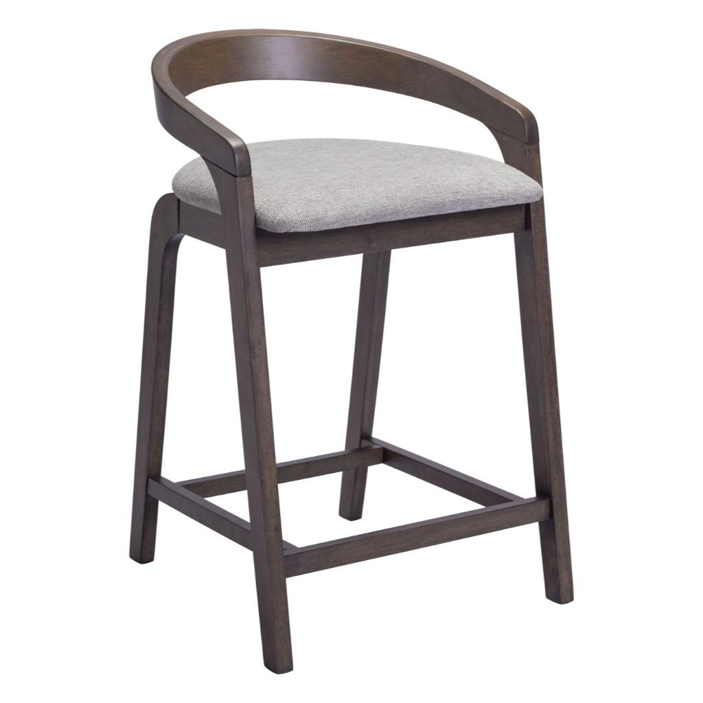 Zuo Modern Troy Plush Fabric Counter Stool 2PC