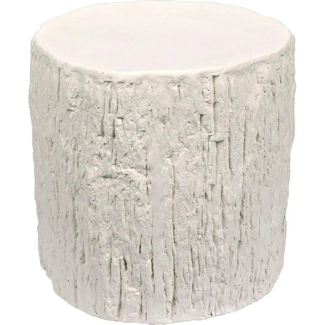 Noir Trunk Side Table, White Fiber Cement