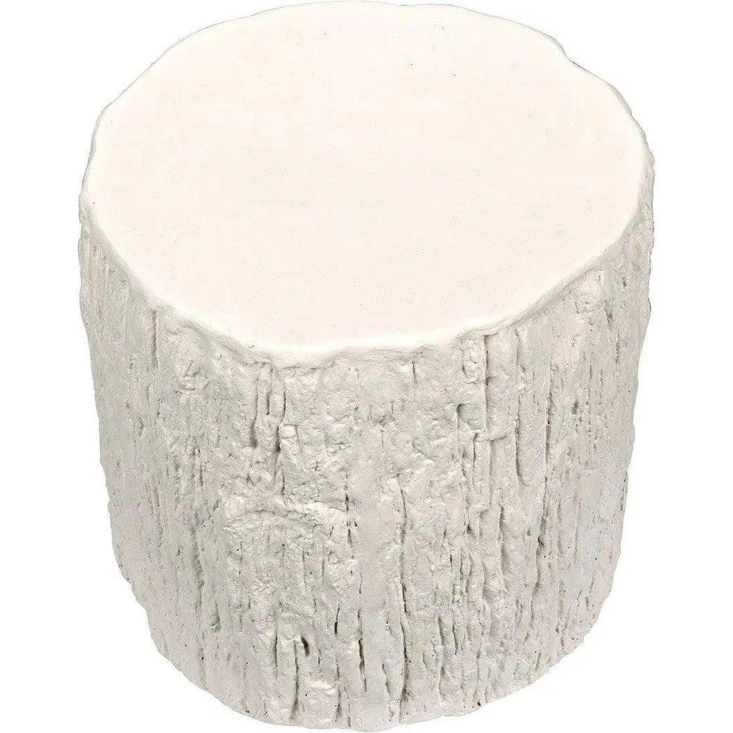 Noir Trunk Side Table, White Fiber Cement