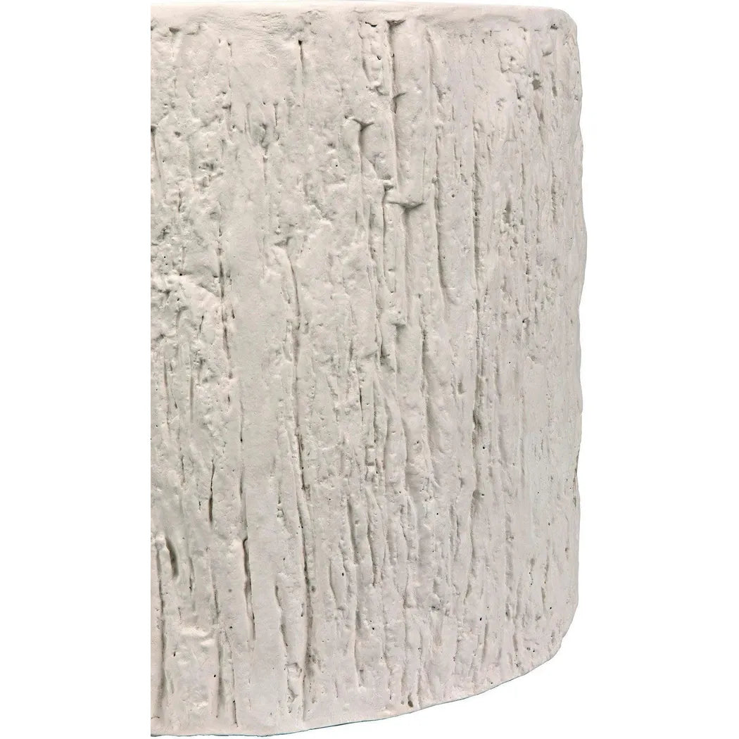 Noir Trunk Side Table, White Fiber Cement